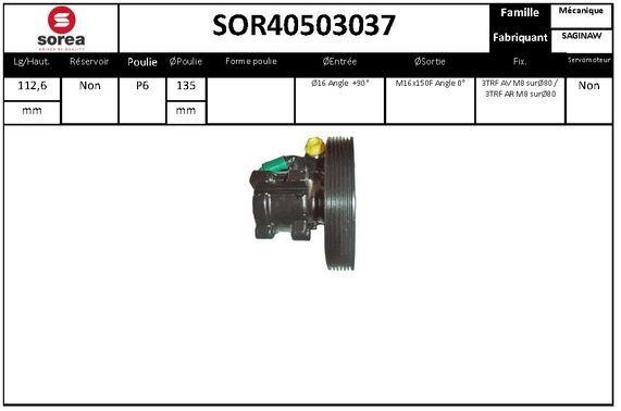 SNRA SOR40503037 Hydraulic Pump, steering system SOR40503037