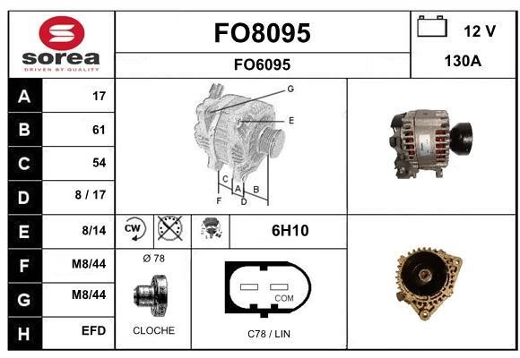 SNRA FO8095 Alternator FO8095