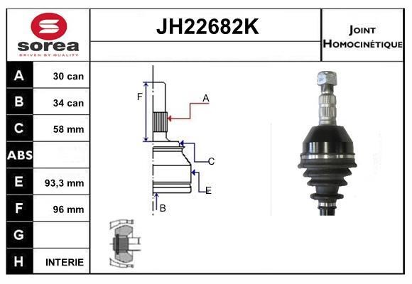 SNRA JH22682K Joint kit, drive shaft JH22682K