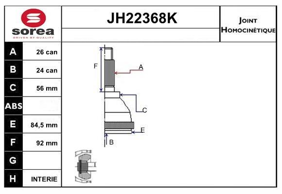 SNRA JH22368K Joint kit, drive shaft JH22368K