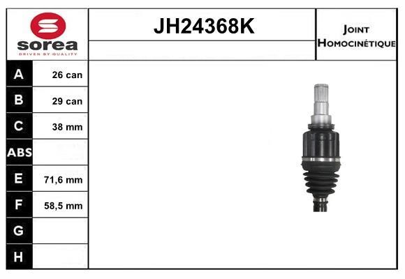 SNRA JH24368K Joint kit, drive shaft JH24368K