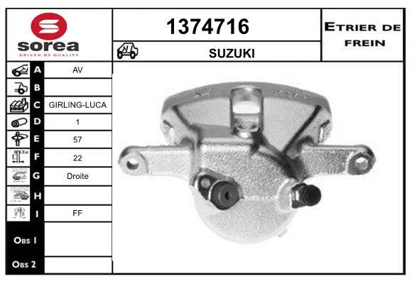 SNRA 1374716 Brake caliper front right 1374716