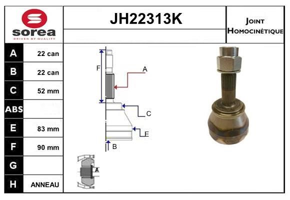 SNRA JH22313K CV joint JH22313K