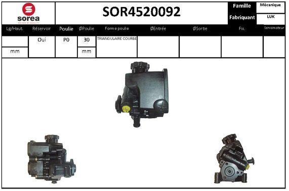 SNRA SOR4520092 Hydraulic Pump, steering system SOR4520092