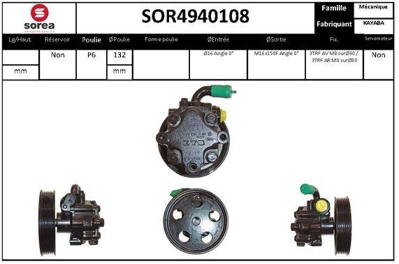 SNRA SOR4940108 Hydraulic Pump, steering system SOR4940108