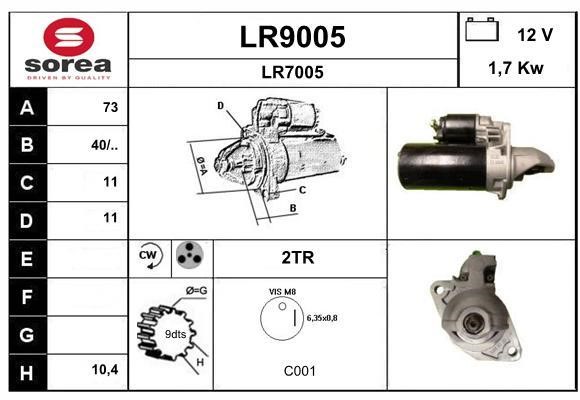 SNRA LR9005 Starter LR9005
