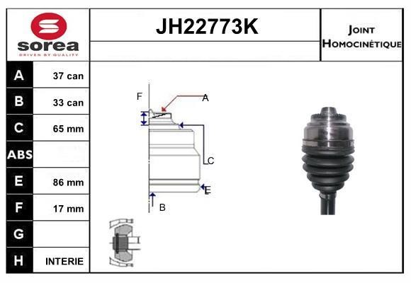 SNRA JH22773K Joint kit, drive shaft JH22773K