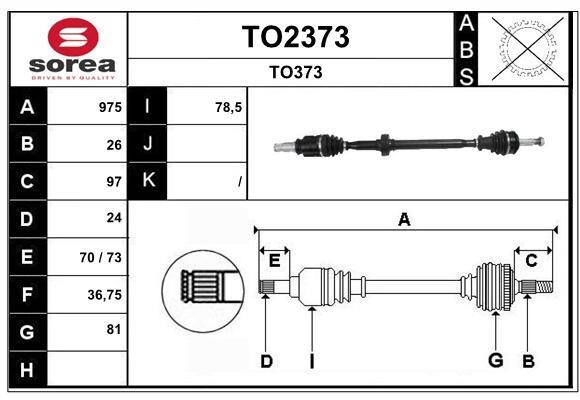 SNRA TO2373 Drive shaft TO2373