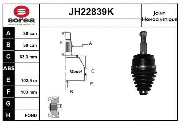 SNRA JH22839K Joint kit, drive shaft JH22839K