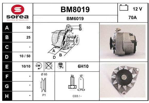 SNRA BM8019 Alternator BM8019