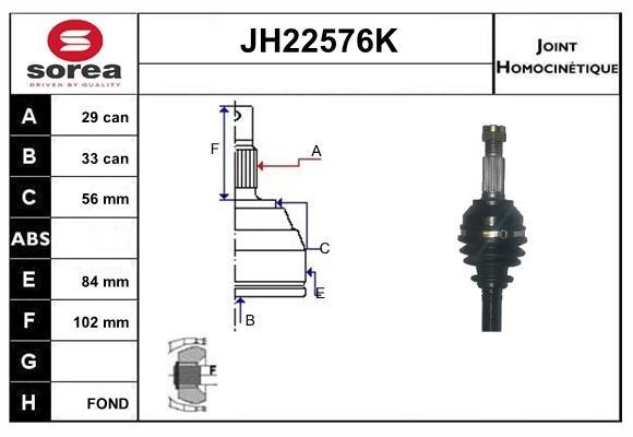 SNRA JH22576K Joint Kit, drive shaft JH22576K