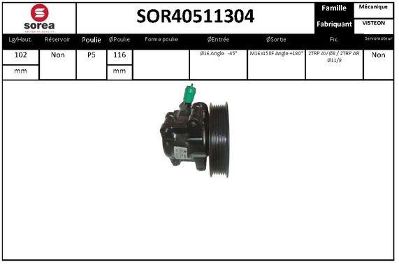 SNRA SOR40511304 Hydraulic Pump, steering system SOR40511304