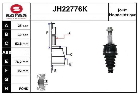 SNRA JH22776K Joint kit, drive shaft JH22776K