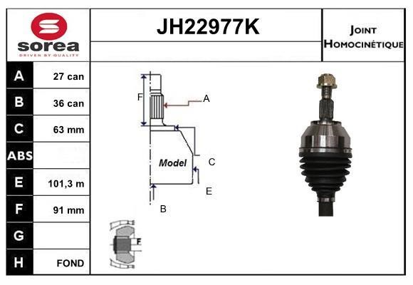 SNRA JH22977K Joint kit, drive shaft JH22977K