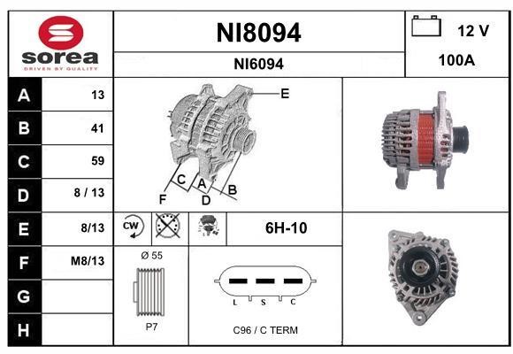 SNRA NI8094 Alternator NI8094