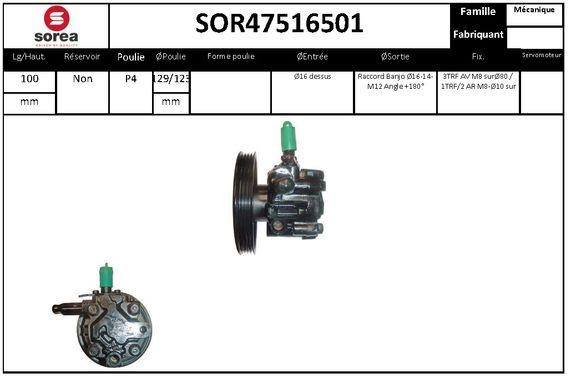 SNRA SOR47516501 Hydraulic Pump, steering system SOR47516501