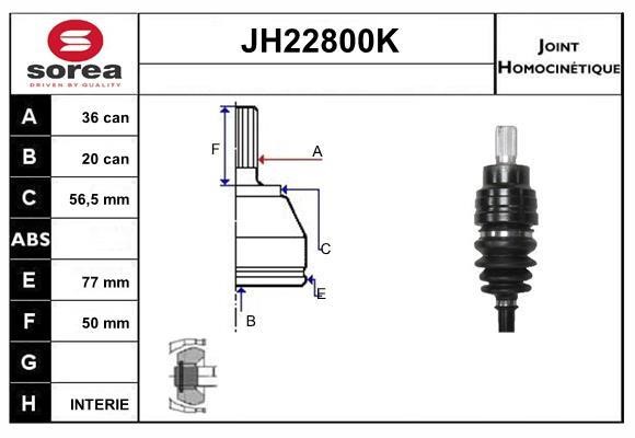 SNRA JH22800K Joint kit, drive shaft JH22800K