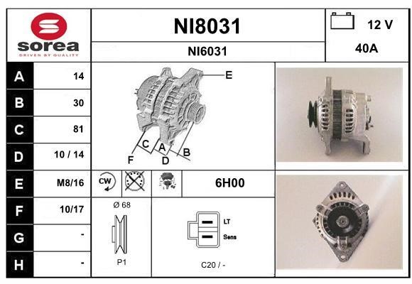 SNRA NI8031 Alternator NI8031