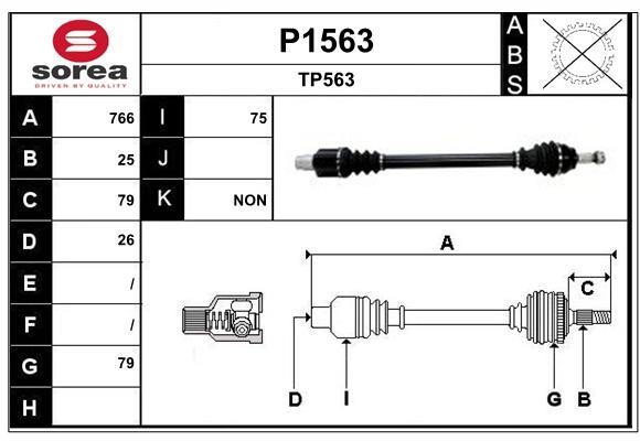 SNRA P1563 Drive shaft P1563