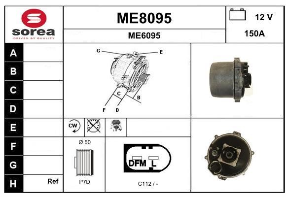 SNRA ME8095 Alternator ME8095