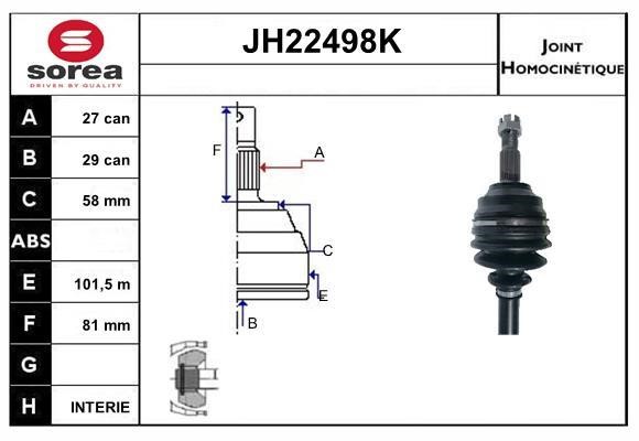 SNRA JH22498K CV joint JH22498K