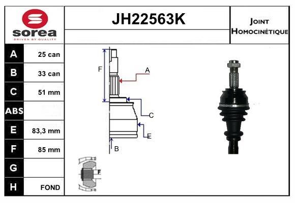 SNRA JH22563K Joint kit, drive shaft JH22563K