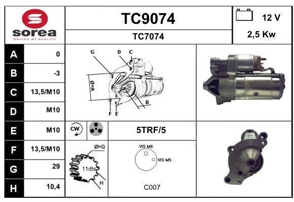 SNRA TC9074 Starter TC9074