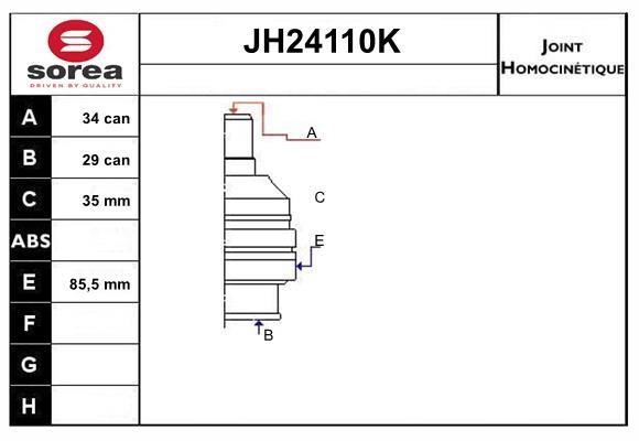 SNRA JH24110K CV joint JH24110K
