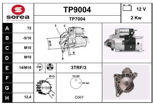 SNRA TP9004 Starter TP9004