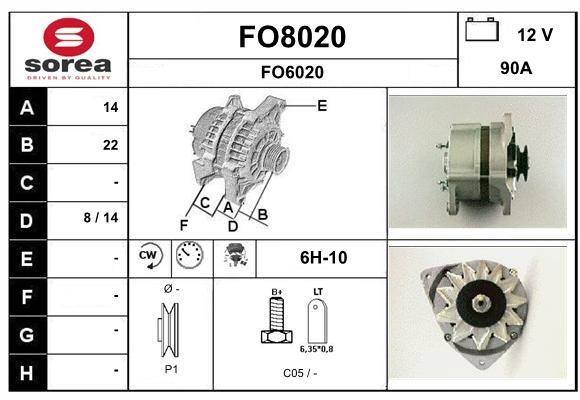 SNRA FO8020 Alternator FO8020