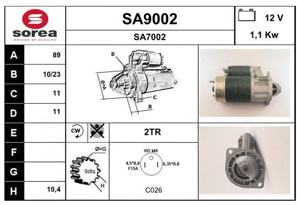 SNRA SA9002 Starter SA9002