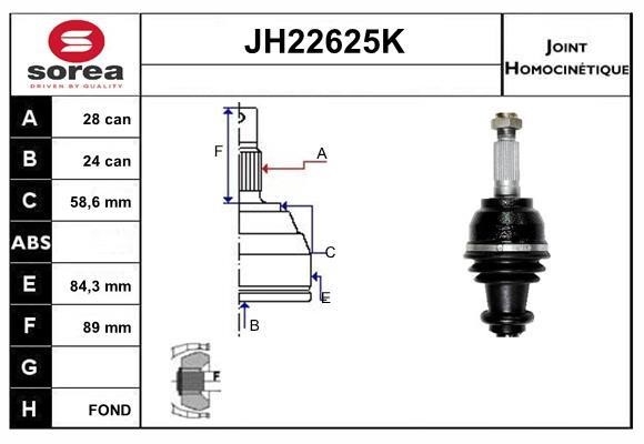 SNRA JH22625K Joint kit, drive shaft JH22625K