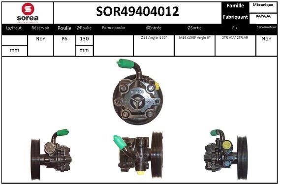 SNRA SOR49404012 Hydraulic Pump, steering system SOR49404012