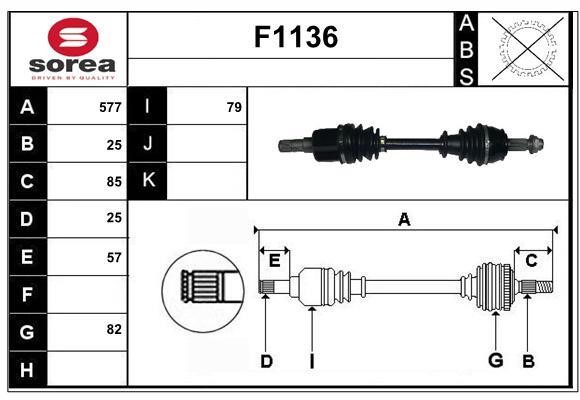 SNRA F1136 Drive shaft F1136