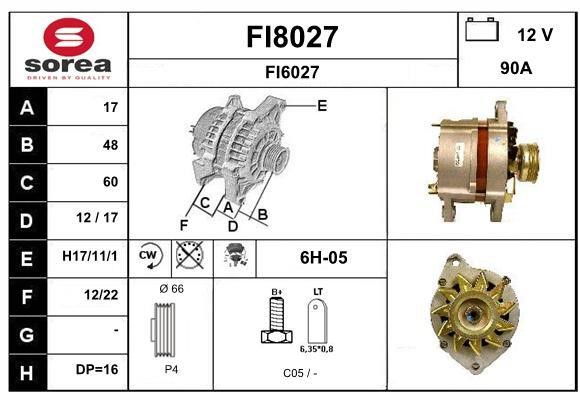 SNRA FI8027 Alternator FI8027