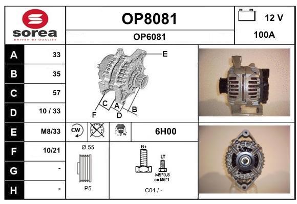SNRA OP8081 Alternator OP8081