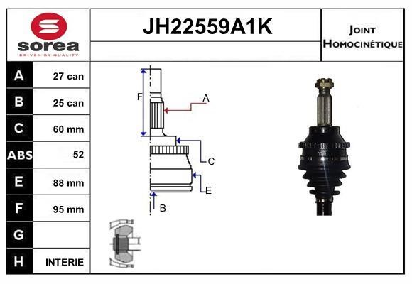 SNRA JH22559A1K Joint Kit, drive shaft JH22559A1K