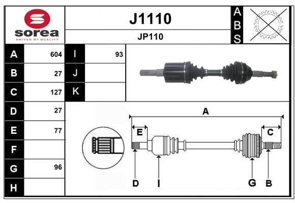 SNRA J1110 Drive shaft J1110