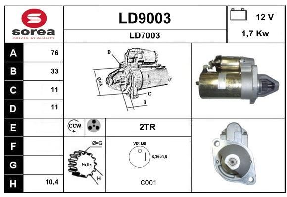 SNRA LD9003 Starter LD9003