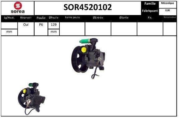 SNRA SOR4520102 Hydraulic Pump, steering system SOR4520102