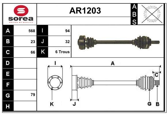 SNRA AR1203 Drive shaft AR1203
