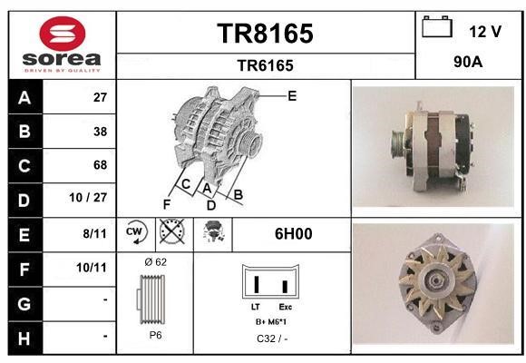 SNRA TR8165 Alternator TR8165