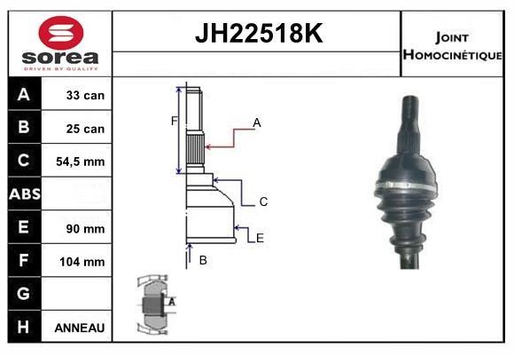 SNRA JH22518K CV joint JH22518K