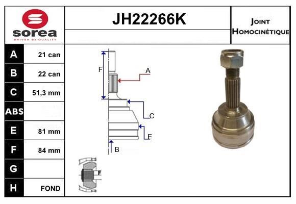 SNRA JH22266K CV joint JH22266K