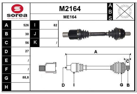 SNRA M2164 Drive shaft M2164