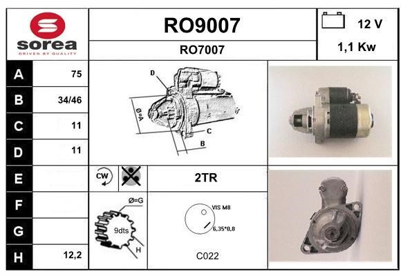 SNRA RO9007 Starter RO9007