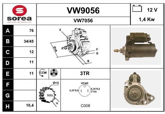 SNRA VW9056 Starter VW9056