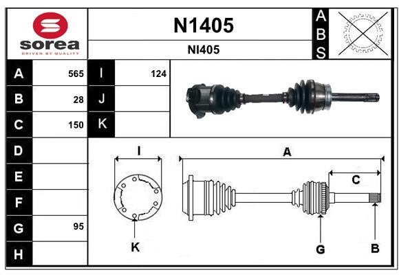 SNRA N1405 Drive shaft N1405