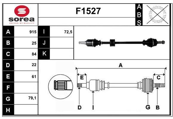 SNRA F1527 Drive shaft F1527