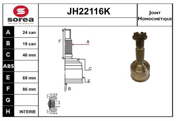 SNRA JH22116K CV joint JH22116K